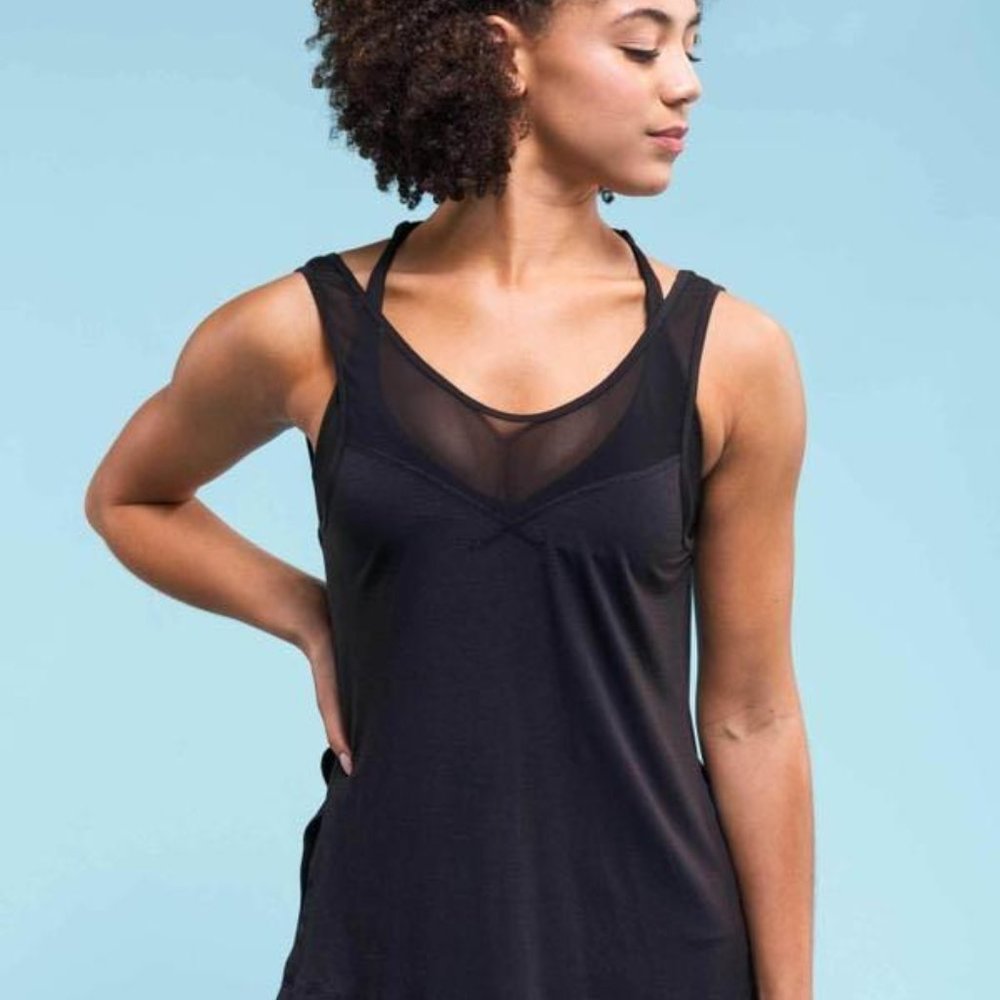 POPFLEX Black Mesh Tank Top